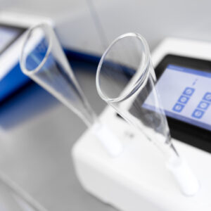 In the odour testing laboratory, panel members analyse odours using sniffing 'horns' connected to an olfactometer.