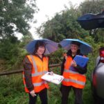 Odour panellists face all weathers! Sisse & Marion didn't let the rain stop them on this occasion.