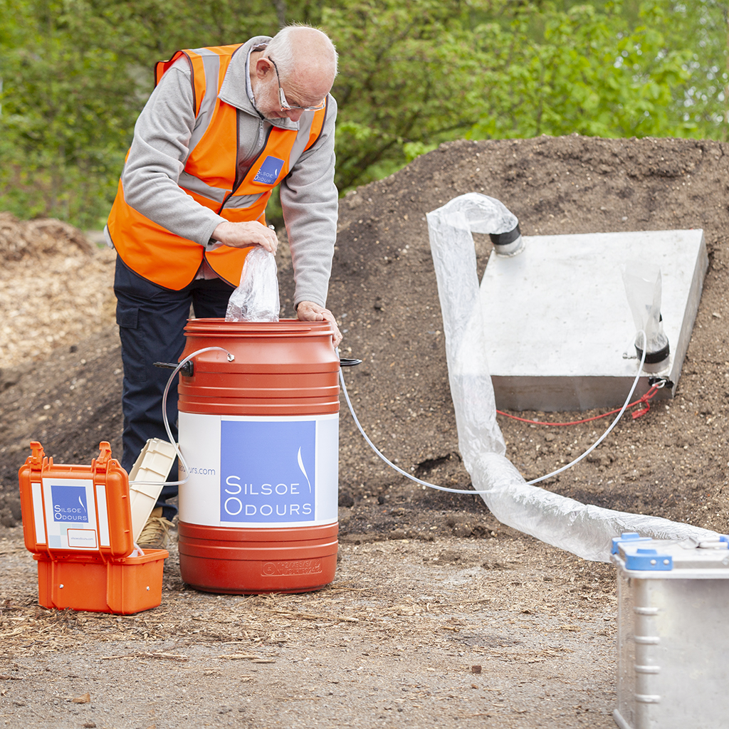 The Silsoe Odours team work on site conducting an odour impact assessment
