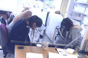 Delegates testing their noses in the Silsoe Odours lab as part of their odour guidance training
